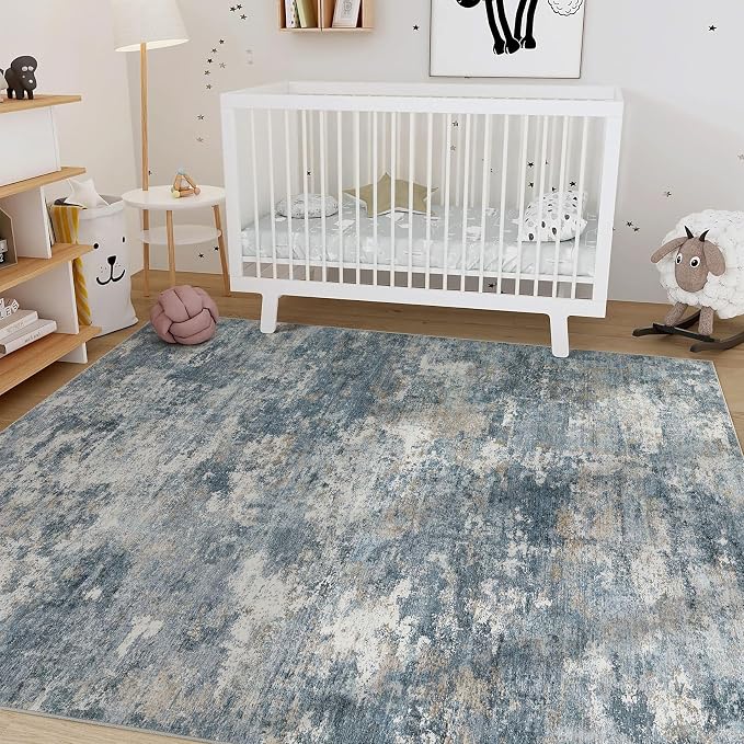 Nakagishi 10x14 Area Rugs Living Room: Washable Abstract Large Neutral Soft Rug - Image 7