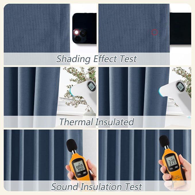 100% Blackout Curtains 108 Inch Length 2 Panels Set - Image 5