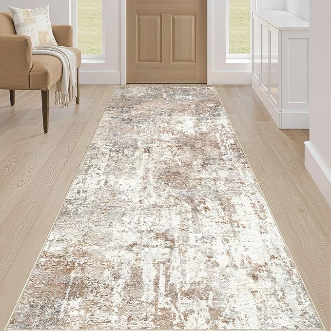 LOONGRUG Runner Rug 2x6 Washable Non-Slip Kitchen Neutral Modern Rug | Abstract - Image 4