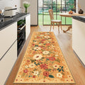 DUKINO 2x6 Runner Rug for Hallway, Washable Kitchen Rugs Non Slip, Floral by DUKINO