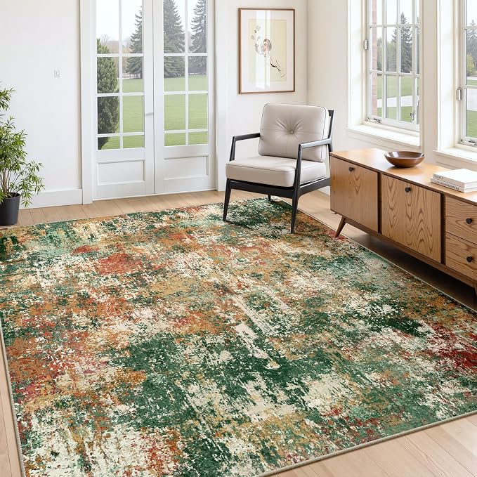 Washable Area Rugs 5'x8' Non-Slip Modern Abstract Soft - Image 9