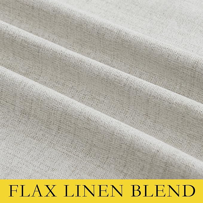 NICETOWN 100% Black Out Curtains 84 inch Long 2 Panels, Linen Blend Thermal - Image 4