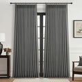 Dark Gray Sheer 90 Inches Long Bedroom Curtains 2 Panels Set, Pinch Pleated by PleatedDrapes