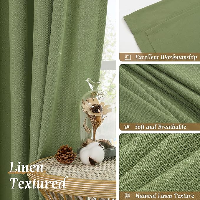 Light Filtering 48 Inch Linen Curtains - Image 7
