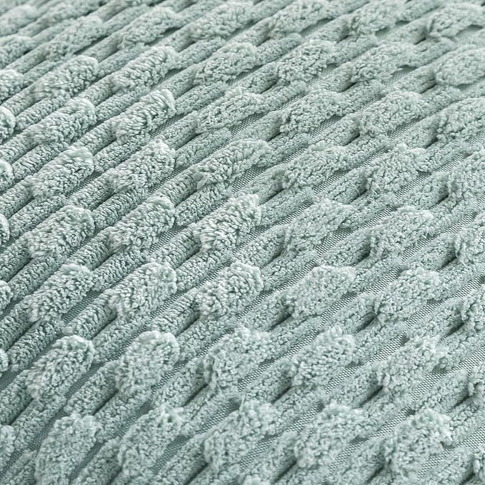 Set of 4 Aqua Decorative Throw Pillow Covers 22x22 Inch Corduroy Pillow Covers - Image 6