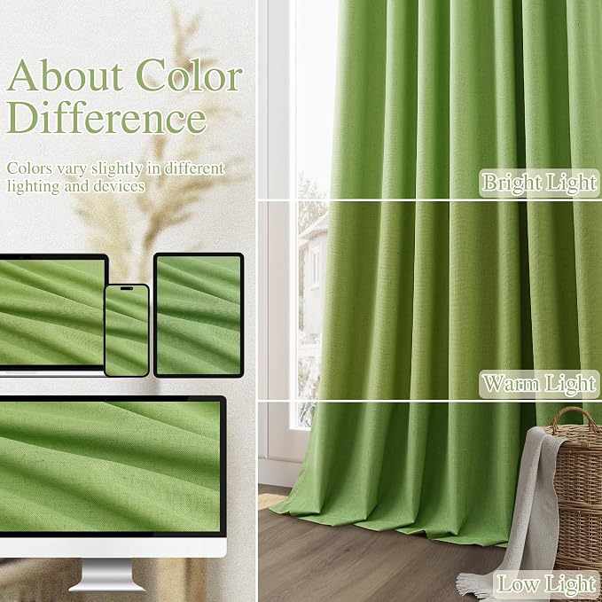 100% Blackout Curtains 120 Inch Length 2 Panels Set - Image 7
