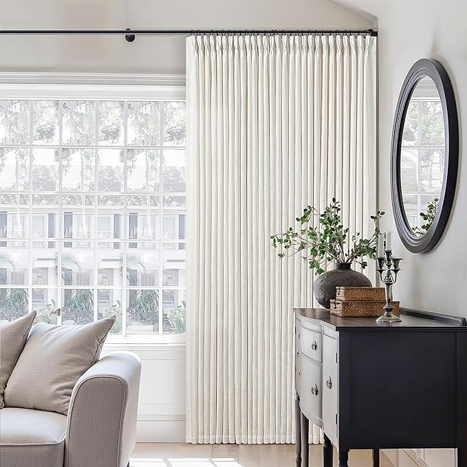 Pinch Pleated Linen Curtains 105 Inches Long - Image 6