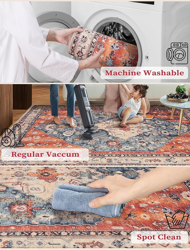 SERISSA Runner Rug for Hallways, 3x10 Washable Non Slip Kitchen Runner Rug - Image 3