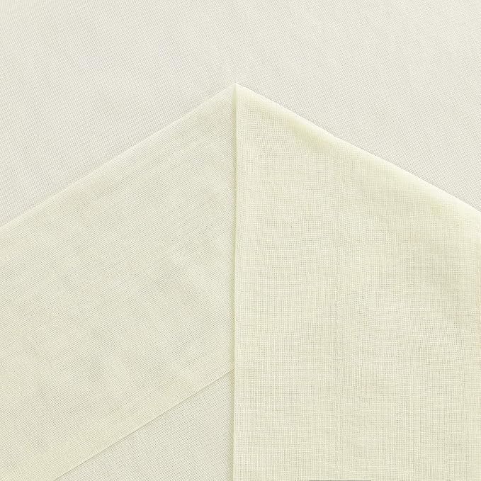 DWCN Ivory Sheer Curtains Semi Transparent Voile Rod Pocket Curtains - Image 5