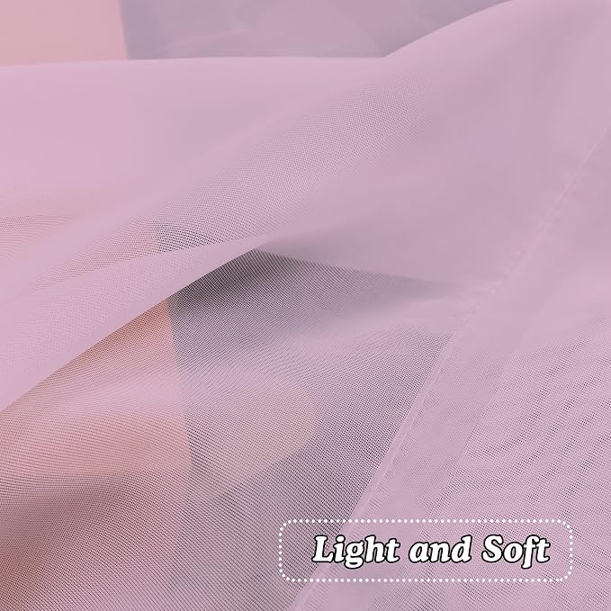 Light Pink Sheer Curtains 108 Inches Long, Light Filtering Semi Transparent - Image 5
