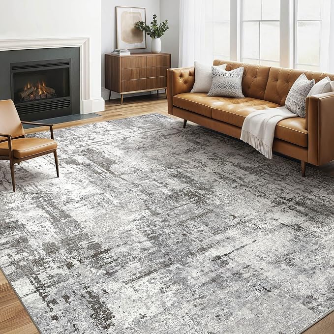 LOONGRUG Area Rug 5x7 Washable Neutral Modern Living Room Rugs Grey Black | by LOONGRUG