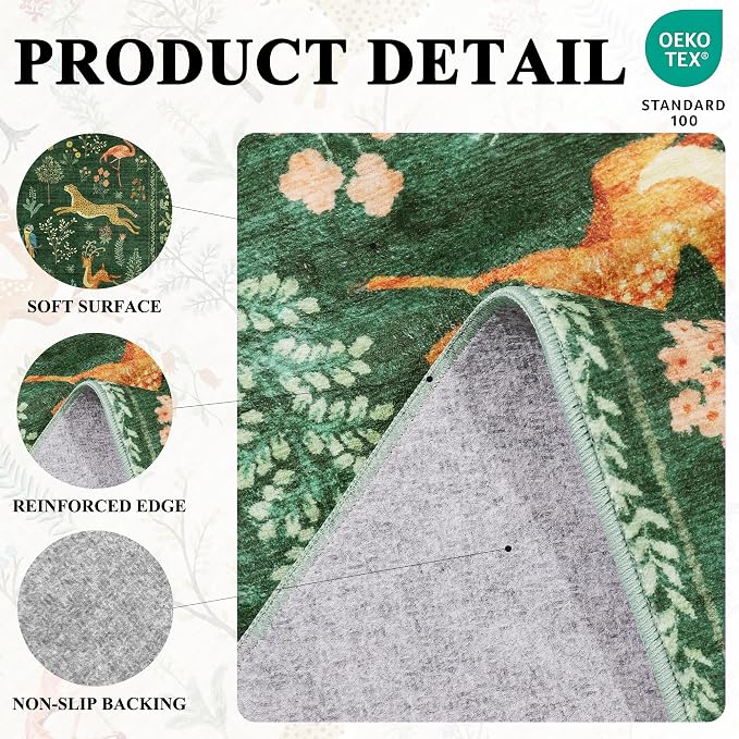DUKINO 3x4 Rug, Washable Animal Area Rug - Image 4
