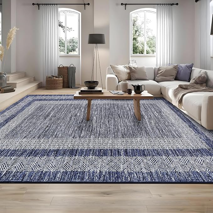 GarveeHome Modern Geometric Area Rug 5x7 Distressed Bordered Rug Washable Non - Image 7