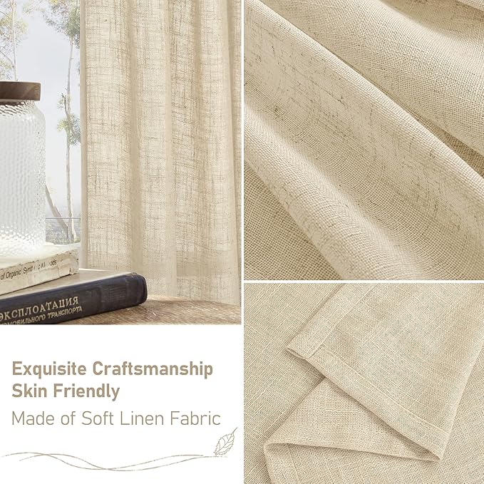 Sheer Linen Window Curtains 54 Inch Length - Image 6