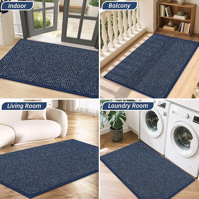 BEQHAUSE Dirt Trapper Door Mat 32" x 48", Non-Slip Washable Doormats, Low - Image 8