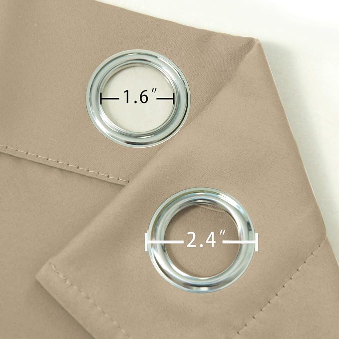 Beige Blackout Curtains/52 x 108 Inch/Set of 2 Panels Room Darkening Curtains - Image 6
