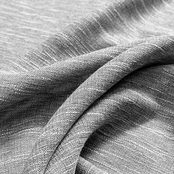 MYSKY HOME Living Room Curtains Semi Sheer Light Filtering Privacy Drapes Linen - Image 8