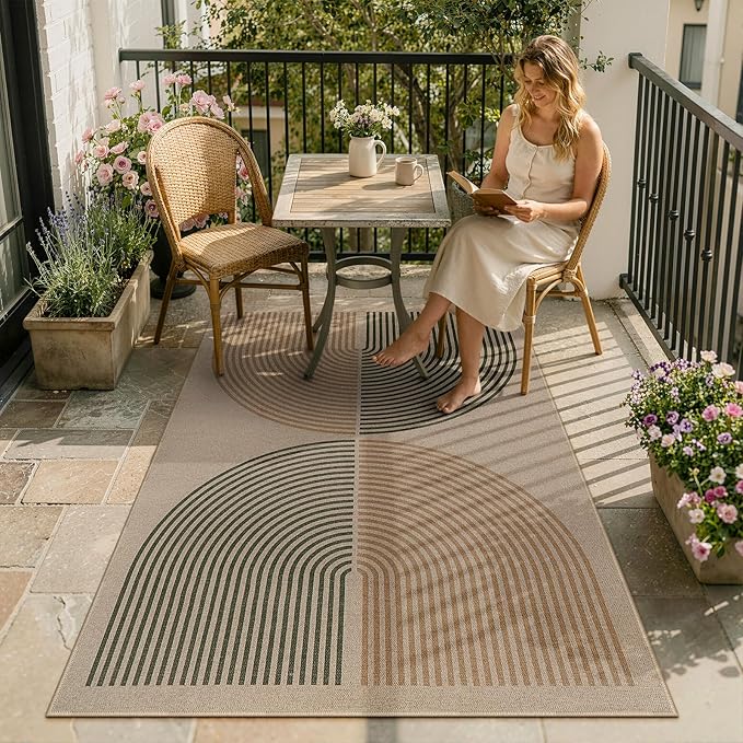 Lahome Modern Rainbow Easy Jute 3x5 Patio Rug, Washable Rugs - Image 6