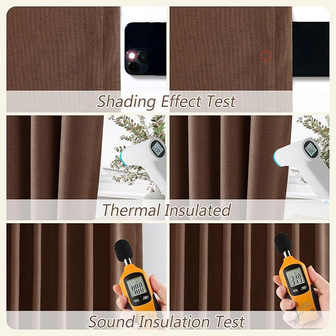 Guken 100% Blackout Curtains 96 Inch Length 2 Panels Set - Image 5