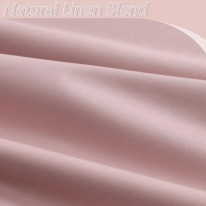 Guken 100% Blackout Linen Curtains 84 Inch 2 Panels Set - Image 3