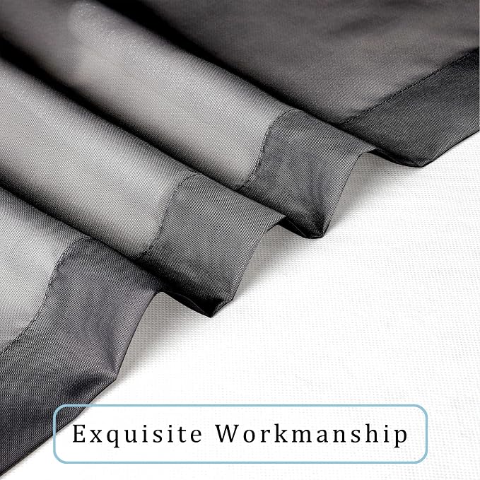 Black Sheer Curtains 144 inch Extra Long, Elegant and Airy Drapes Translucent - Image 6