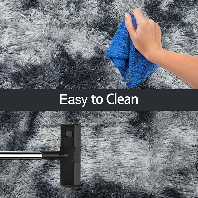 Tie-Dyed Dark Grey 3x10 Machine Washable Runner Rugs - Image 7