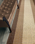 Custom Length Hallway Runner Rug, Slip Resistant, Meander Brown, 26 Inch X 14 by ORFAHOME