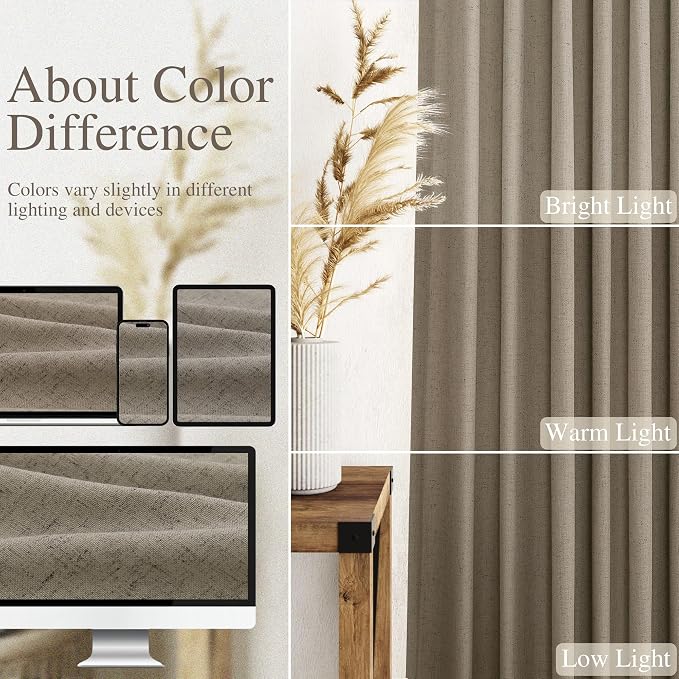 Extra Long Mocha Curtains 2 Panels 102 Inches Long - Image 4
