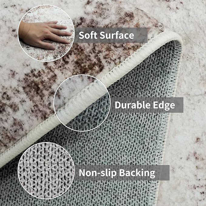 3x6 Washable Entryway Runner Rug: Non Slip Wide Hallway Runners Easy-to-Clean - Image 6