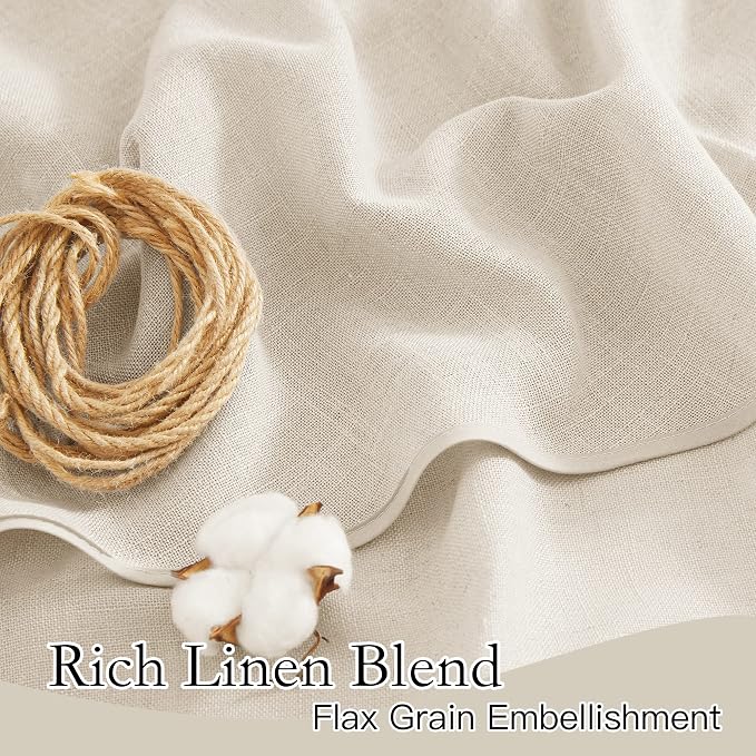 RYB HOME Cafe Curtains 24 inches Length, Linen Sheer Short Curtains - Image 3
