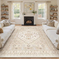 8x12 Area Rugs for Living Room, Large Washable Rug, Dining Room, Low Pile by Zesthome