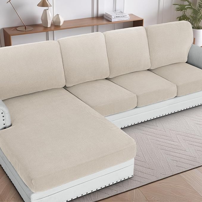 H.VERSAILTEX Sectional Couch Covers 8 Pieces Stretch Sofa Cover by HVERSAILTEX