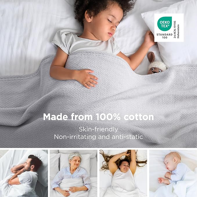 Bedsure GentleSoft 100% Cotton Large Throw Blanket - Image 2