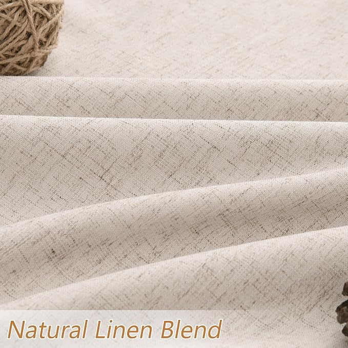 Guken Oatmeal 100% Blackout Curtains 96 Inch Length 2 Panels Set - Image 3