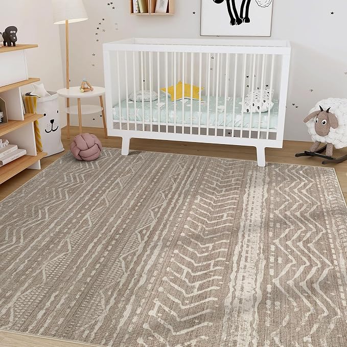 Nakagishi 10x14 Area Rugs Living Room: Washable Boho Large Neutral Modern Soft - Image 8