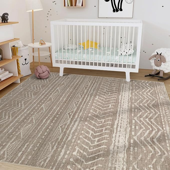 Nakagishi Area Rug 6x9 Living Room: Washable Boho Large Neutral Soft Farmhouse - Image 7