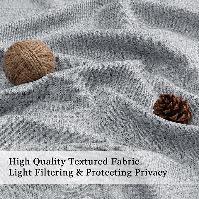 OWENIE Grey Valances for Windows 1 Pcs 22 Inch Length, Light Filtering Textured - Image 2