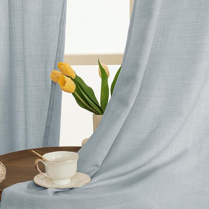 Semi Sheer Linen Curtains 90 Inch - Image 3