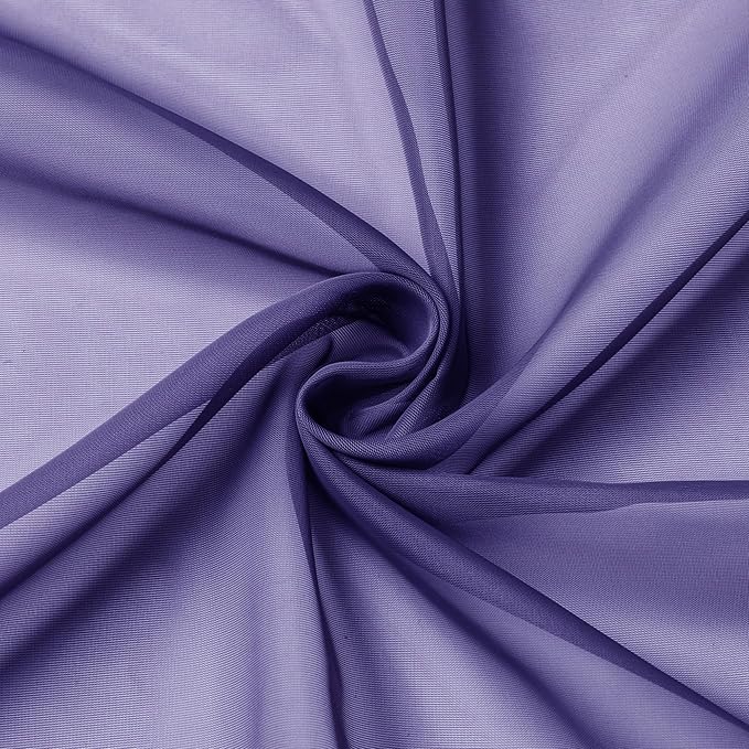 Aiyufeng Purple Sheer Curtains 90 Inches Long 2 Panels Set, Light Filtering - Image 5