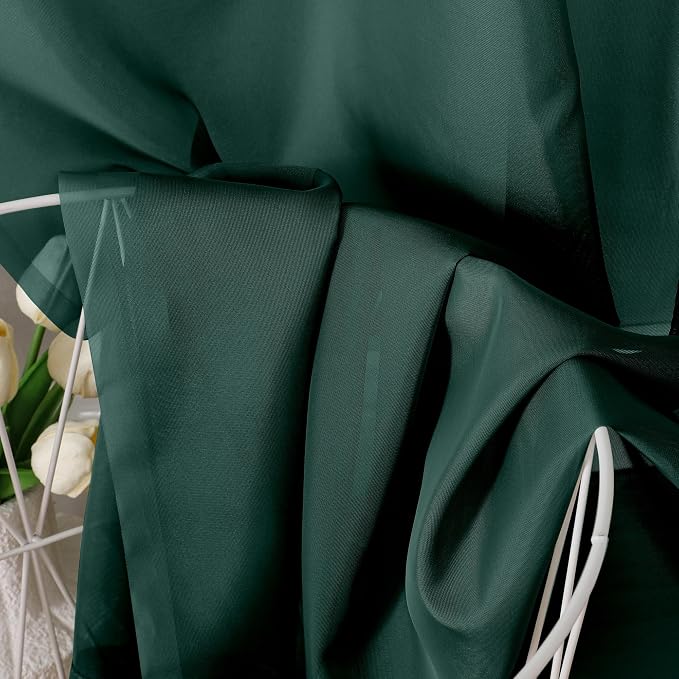 Aiyufeng Hunter Green Sheer Curtain Drapes 90 Inch Length 2 Panels - Image 7