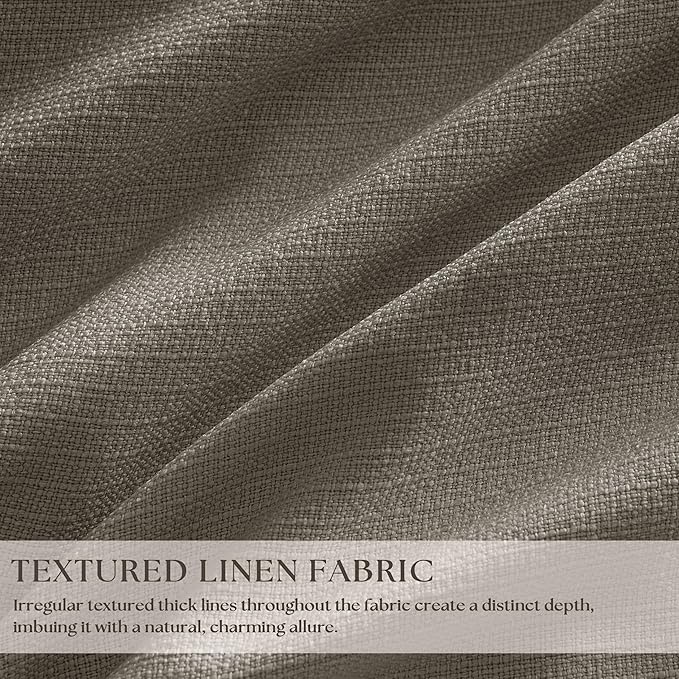 Taupe Gray Linen Blackout Pleated Curtains 90 Inches Long - Image 3