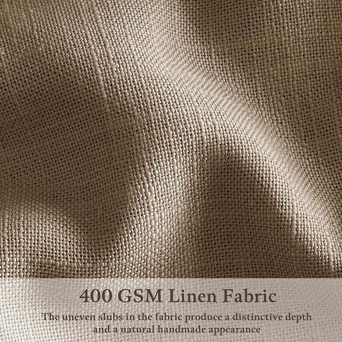 Latte Pinch Pleated Linen Light Filtering Memory Shaped Curtains 50Wx86L | Flax - Image 5