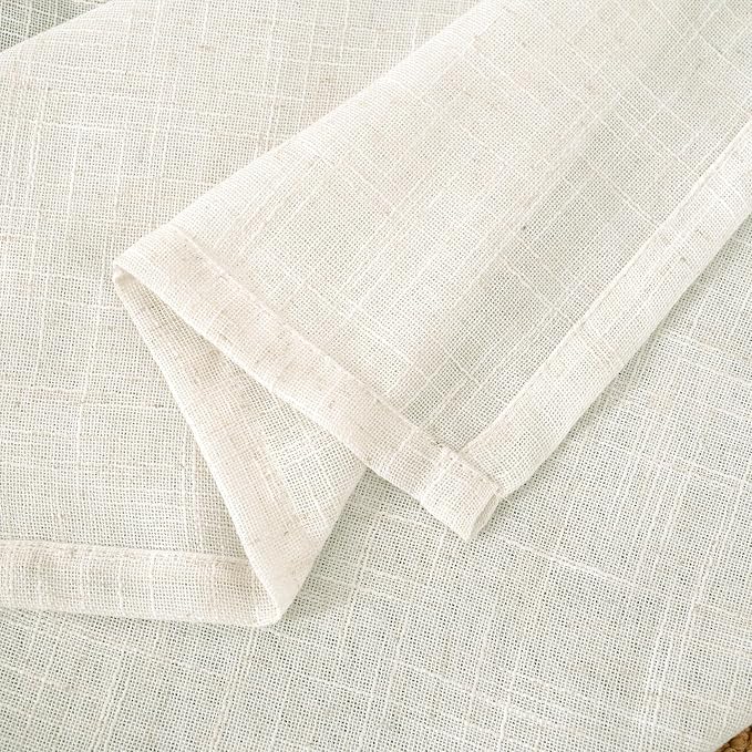 Semi Sheer Linen Curtains 36 Inch Length 2 Panels, 25 x 36 Inch | Light - Image 9