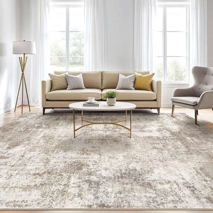 Large Area Rugs 12x15: Washable Abstract Modern Soft Rug Stain Resistant Indoor - Image 5