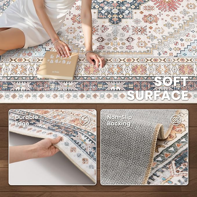zesthome 10x12 Area Rugs for Living Room, Non-Slip Backing Washable Rugs - Image 6