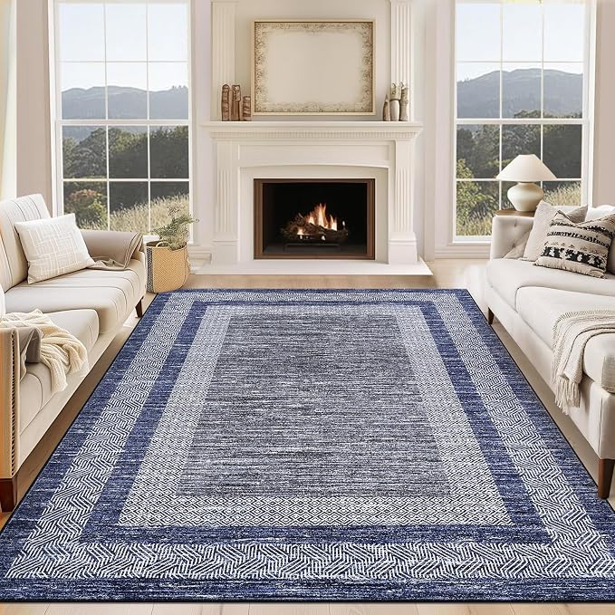 GarveeHome 10x13 Large Washable Geometric Area Rug Non Slip Non Shedding Floor by GarveeHome