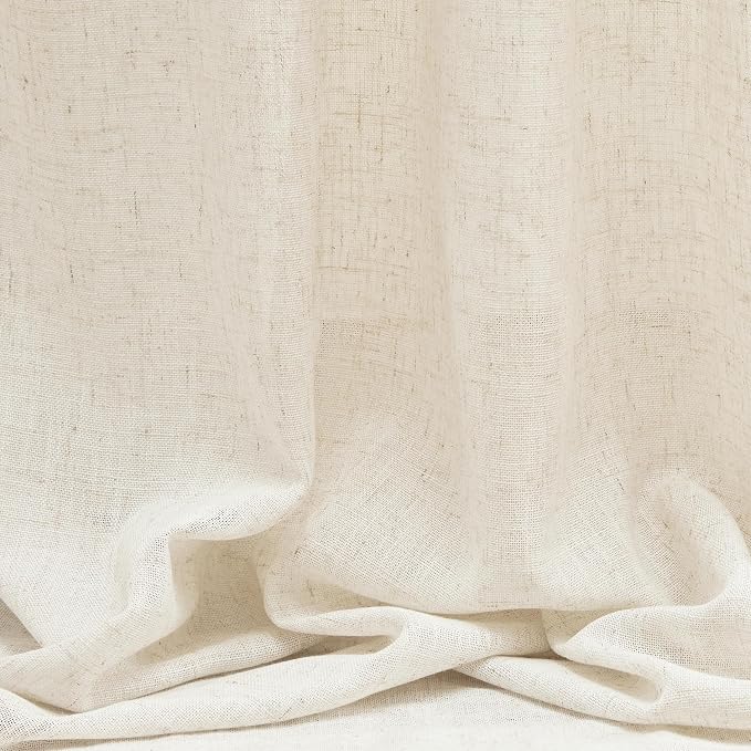 MYSKY HOME Country Curtains for Sliding Glass Door, Back Tab Semi Sheer Curtain - Image 8