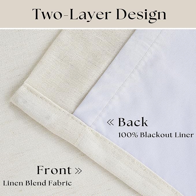 Pinch Pleated Linen Blackout 96 Inch Curtains - Image 4