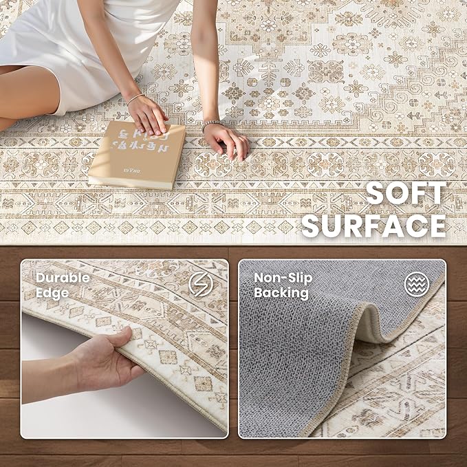 10x14 Area Rugs for Living Room, Large Washable Rug, Dining Room, Low Pile - Image 6