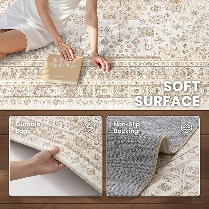 10x12 Area Rugs for Living Room, Large Washable Rug, Dining Room, Low Pile - Image 6